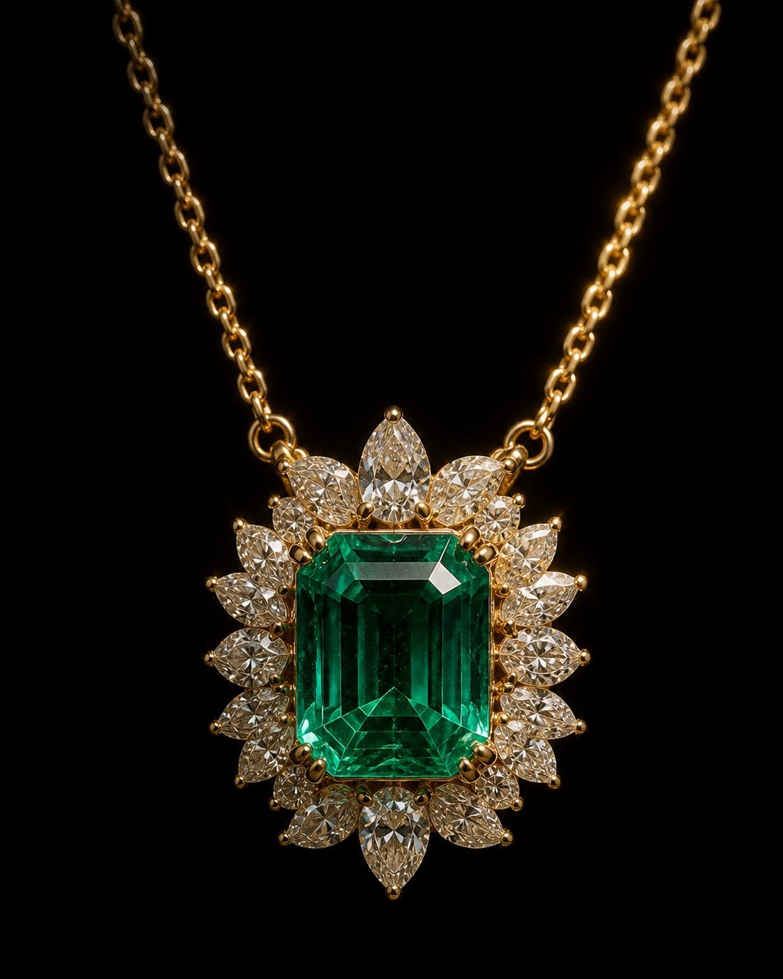 Emerald and diamond high-jewellery necklace
